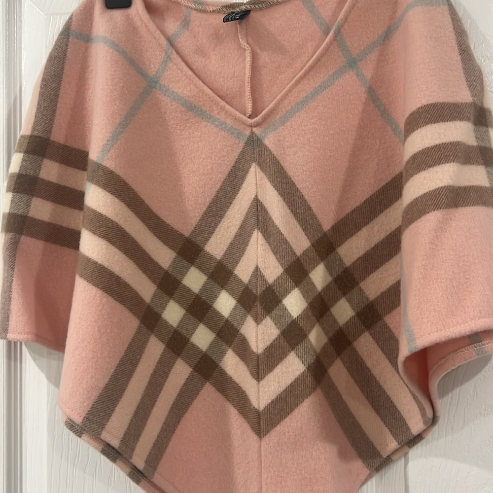 Burberry Pink and Brown Poncho - Picture 2 of 3